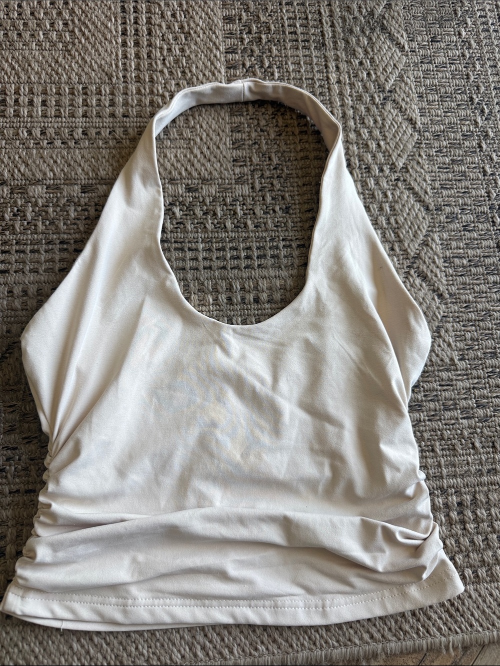 SHEIN Cream Halter Crop Top